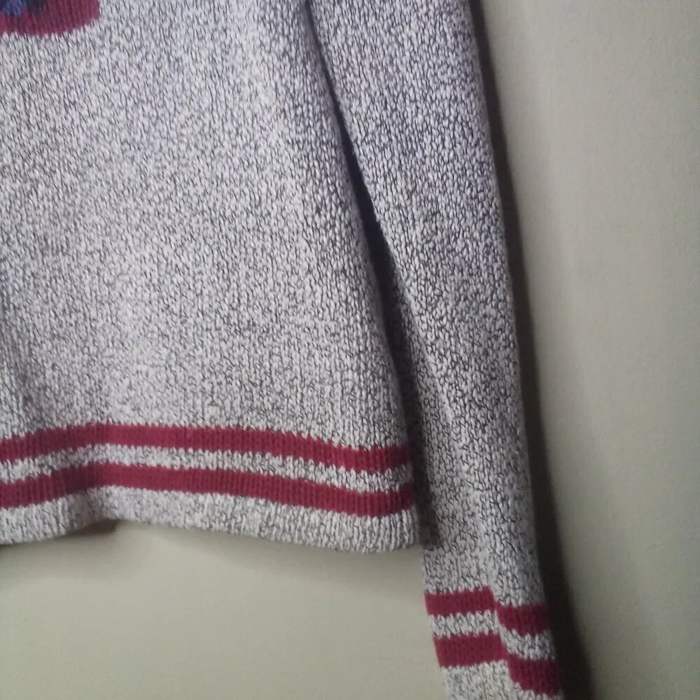 Christopher Banks Sweater S Christmas Holiday Snowman Long Sleeve Hand Embroider